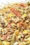 Fruity natural sportive  muesli background. for horse