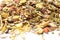 Fruity natural sportive  muesli background. for horse