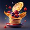A fruity pancake dish inspired by the vibrant and energetic style of artist Mike Campau