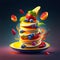 A fruity pancake dish inspired by the vibrant and energetic style of artist Mike Campau