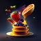 A fruity pancake dish inspired by the vibrant and energetic style of artist Mike Campau