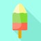 Fruity popsicle icon, flat style