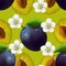 Fruity seamless pattern with plums