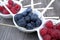 Fruity snack with raspberries and berries.