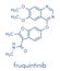 Fruquintinib cancer drug molecule. Skeletal formula.