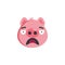 Frustrated face emoji flat icon