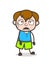 Frustrated Face with Sweat - Cute Cartoon Boy Illustration