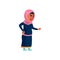 frustrated muslim girl teen screaming at brother at home cartoon vector