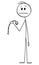 Frustrated Person Holding Broken Electricity Power Cord, Vector Cartoon Stick Figure Illustration