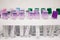 Fryazino, Russia - 06 11 2018: multi-colored tubes for blood, medical items, biomaterial collection, doctor\'s office concept