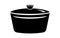 Frying hot saucepan cook pan icon, simple style