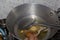 Frying pakode in pan with oil, very popular street food in India.famous indian food, Selective focus on subject