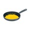 Frying pan with butter isolated. Kitchen utensils for cooking food