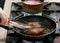 Frying pan duck fillet, Delicious duck breast cooked in pan