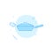 Frying pan flat vector icon. Kitchen utensil. Filled line style. Editable stroke