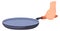 Frying pan in hand. Cartoon food cooking icon