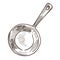Frying pan with handle for cooking meal monochrome sketch outline