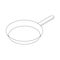 Frying pan with handle icon, isometric 3d style