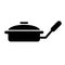 Frying pan with lid solid icon. Griddle vector illustration isolated on white. Kitchenware glyph style design, designed