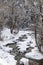 Frying Pan River winter scene with freshly fallen snow