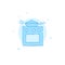Frying pan on the stove flat vector icon. Filled line style. Blue monochrome design. Editable stroke