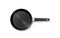 Frying pan with teflon cover, metal kitchenware for cooking. Stainless fry pan kitchen utensil
