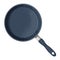 Frying pan top view kitchen cookware equipment in cartoon style isolated on white background. Frypan teflon round shape.
