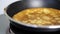 Frying pancake on frying pan