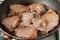 Frying veal meat