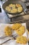 Frying of vegetable fritters