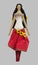 FS-Handmade isolated doll girl in Ukrainian folk style dress