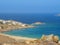 Ftelia beach in Mykonos aegean sea in Greece