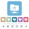 FTP archive flat icons on color rounded square backgrounds