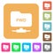 FTP print working directory rounded square flat icons