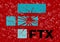 FTX Token - the collapse of the crypto exchange. FTT symbol cryptocurrency logo with text. Collapse coin icon. Vector