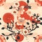 Fu and Shou Harmony with seamless pattern