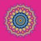 Fuchsia background with colorful ornamental flower mandala vintage decorative