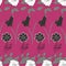 Fuchsia, black and white multi flowers repeat pattern print background design