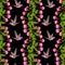 Fuchsia and Hummingbird Seamless Pattern