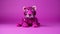 Fuchsia Knitted Tiger Toy - Vibrant Crocheted Pink And White Tiger