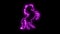 Fuchsia purple neon horse rearing in the wind animated logo loopable