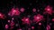 Fuchsia Spots on Black Background, abstract illustration