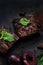 Fudge Brownie in Dark Shade Background
