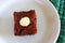 Fudge Brownie on a white plate
