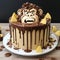 Fudge Face Monkey Cake: Dark Yellow And Beige Monochromatic Chaos