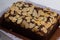 Fudgy Choco Brownies Almond Topping