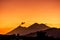 Fuego volcano & Acatenango volcano at sunset