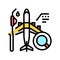 fuel analysis aircraft color icon vector illustration