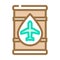 fuel analysis aircraft color icon vector illustration