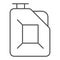 Fuel canister thin line icon. Jerrycan vector illustration isolated on white. Petrol tank outline style design, designed